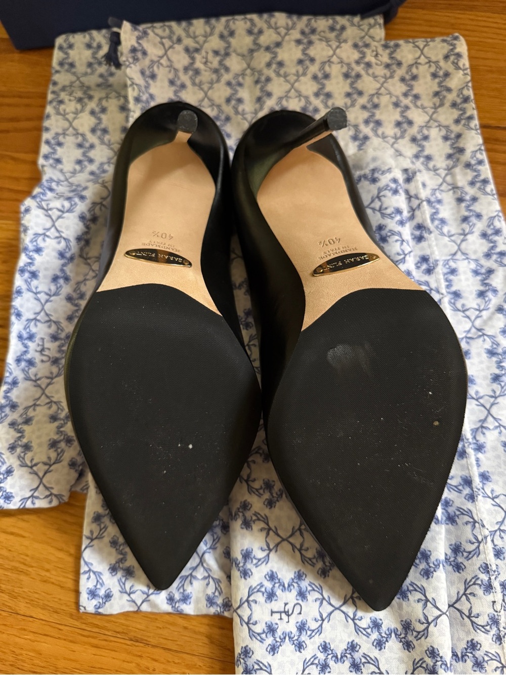 Sarah Flint Perfect Pump 100 Black Leather 4" Heel 40.5 US 9.5 Original Bags Box - Picture 8 of 12